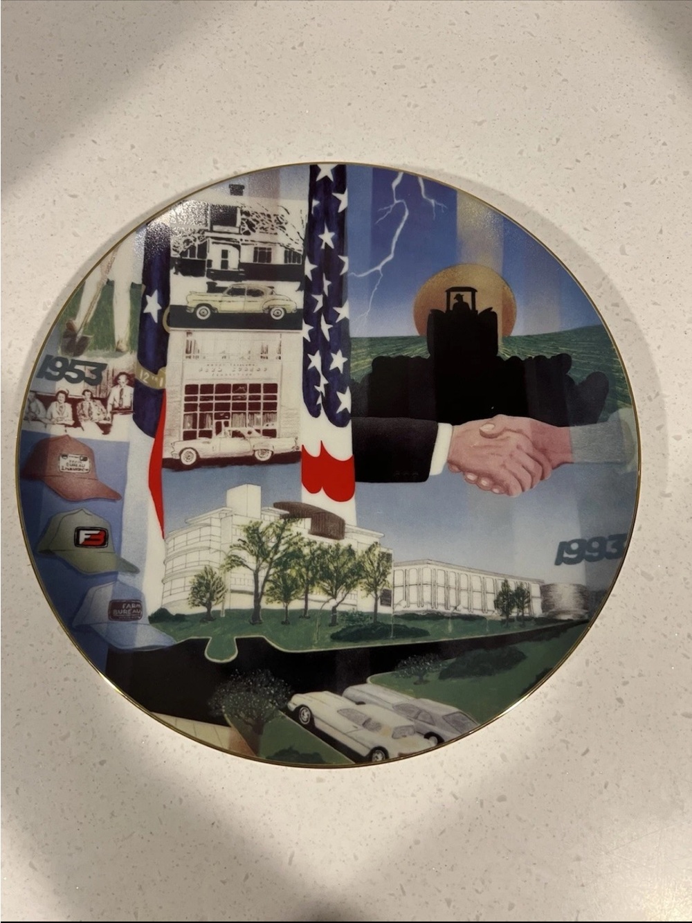 Decorative plate. 40th Annivsary North Carolina Farm Bureau. 1953 - 1993.